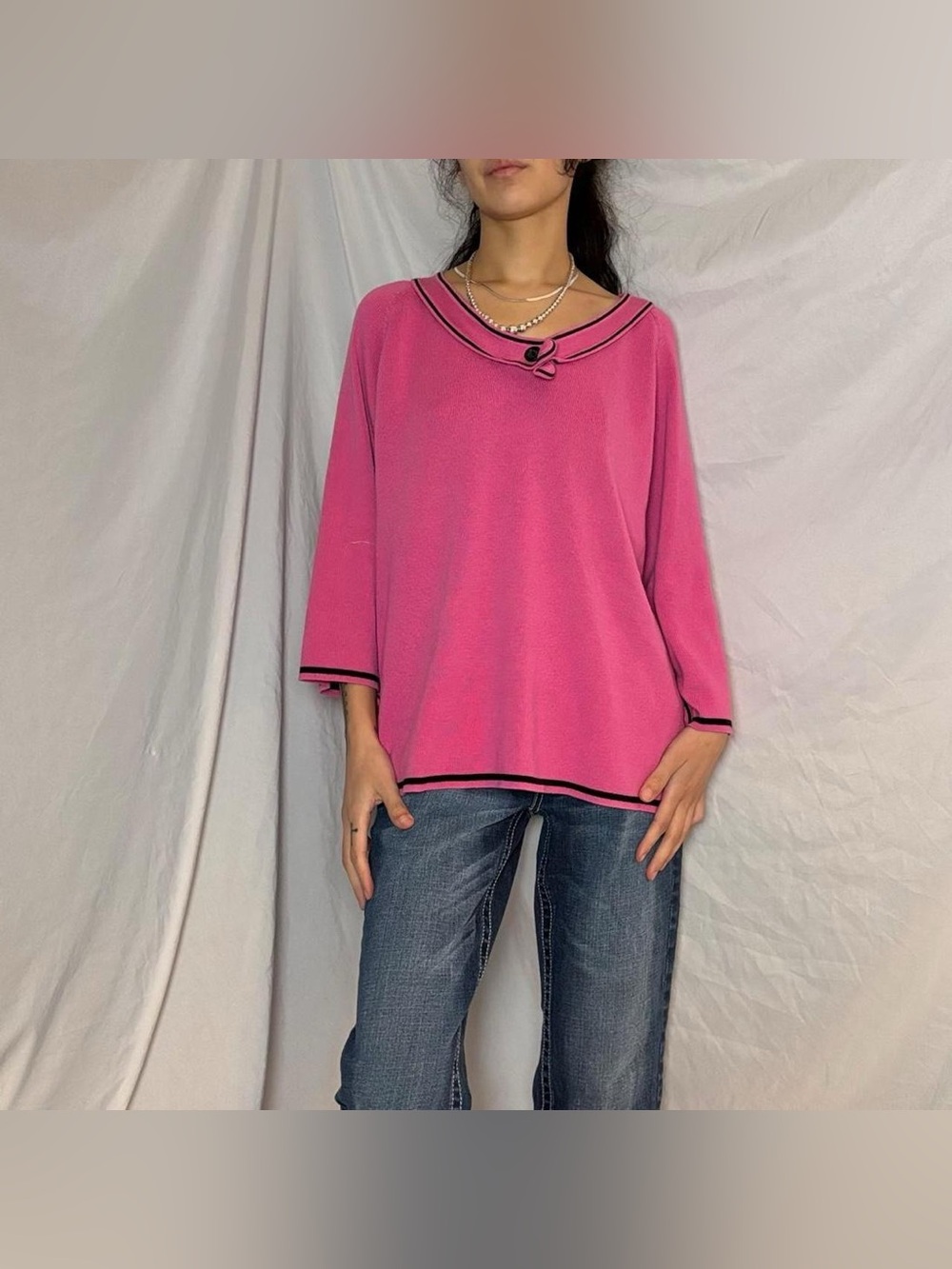 Vintage World Republic Pink & Black Sweater